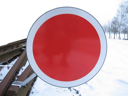 Stop sign rail, Denmark.